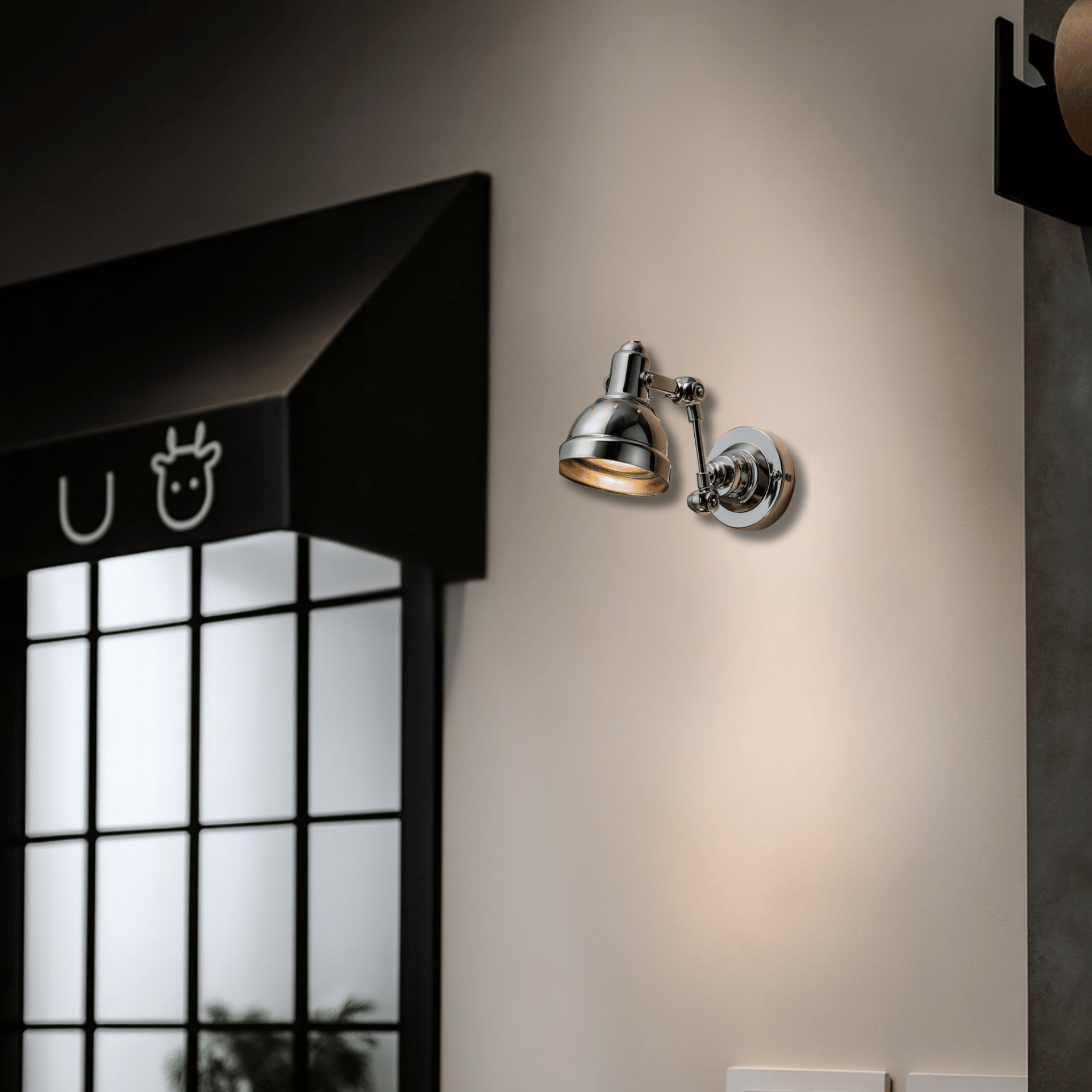 Adjustable Silver Industrial Wall Light - Skonne, Fixtures, Skjold Lamp