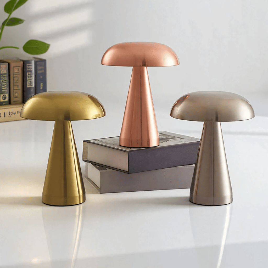 Nordic Retro Mushroom Table Lamp Rechargeable LED, Lamps, Solglo
