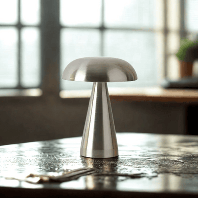 Translation missing: nl.Nordic Retro Mushroom Table Lamp Rechargeable LED, Silver, Lamps, Solglo