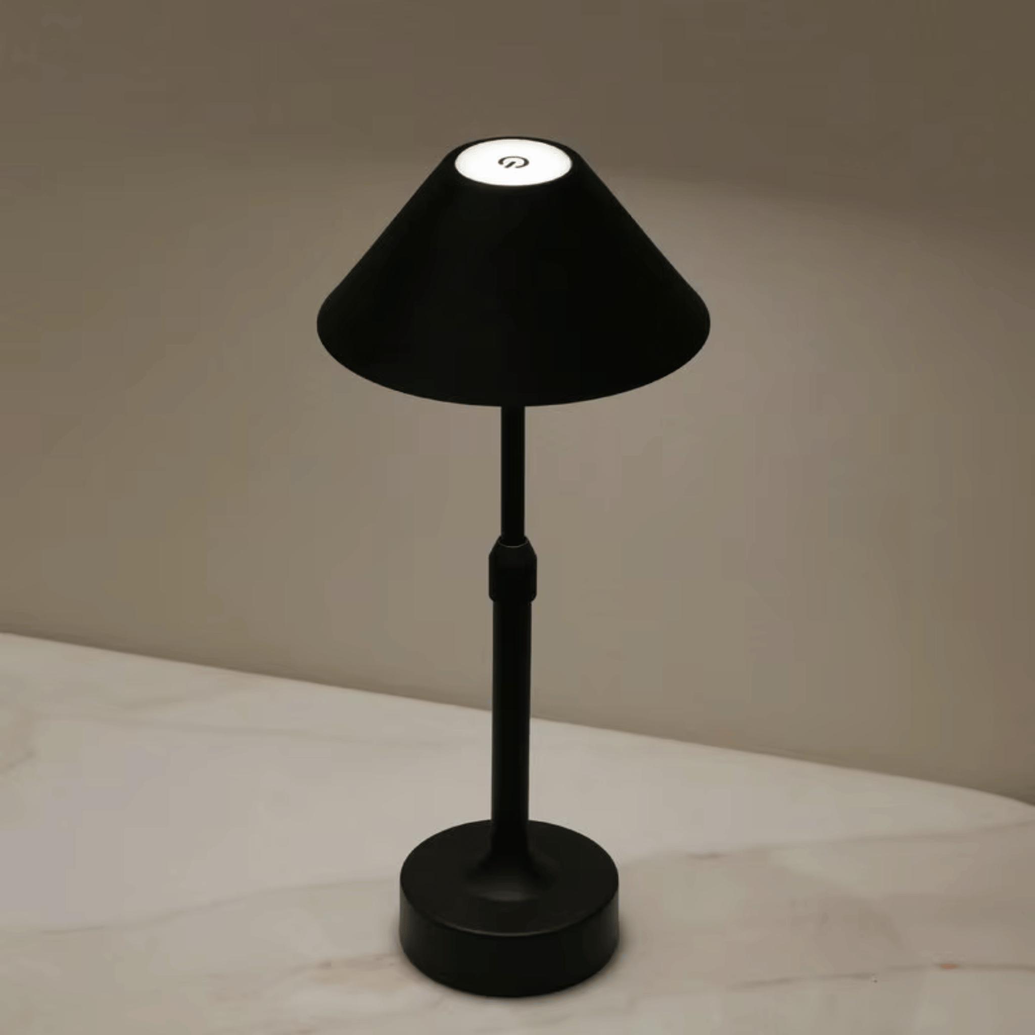 Solra Rechargeable Cordless Touch-Dimming LED Lamp, Black, Table Lamps, Telescopic Dimmable