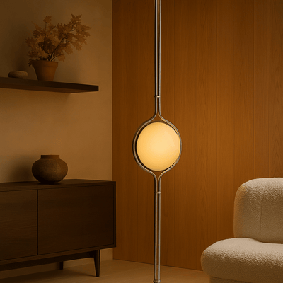 Translation missing: nl.Adjustable Chrome Globe Floor to Ceiling Lamp, Lamps, Stavlys Bauhaus