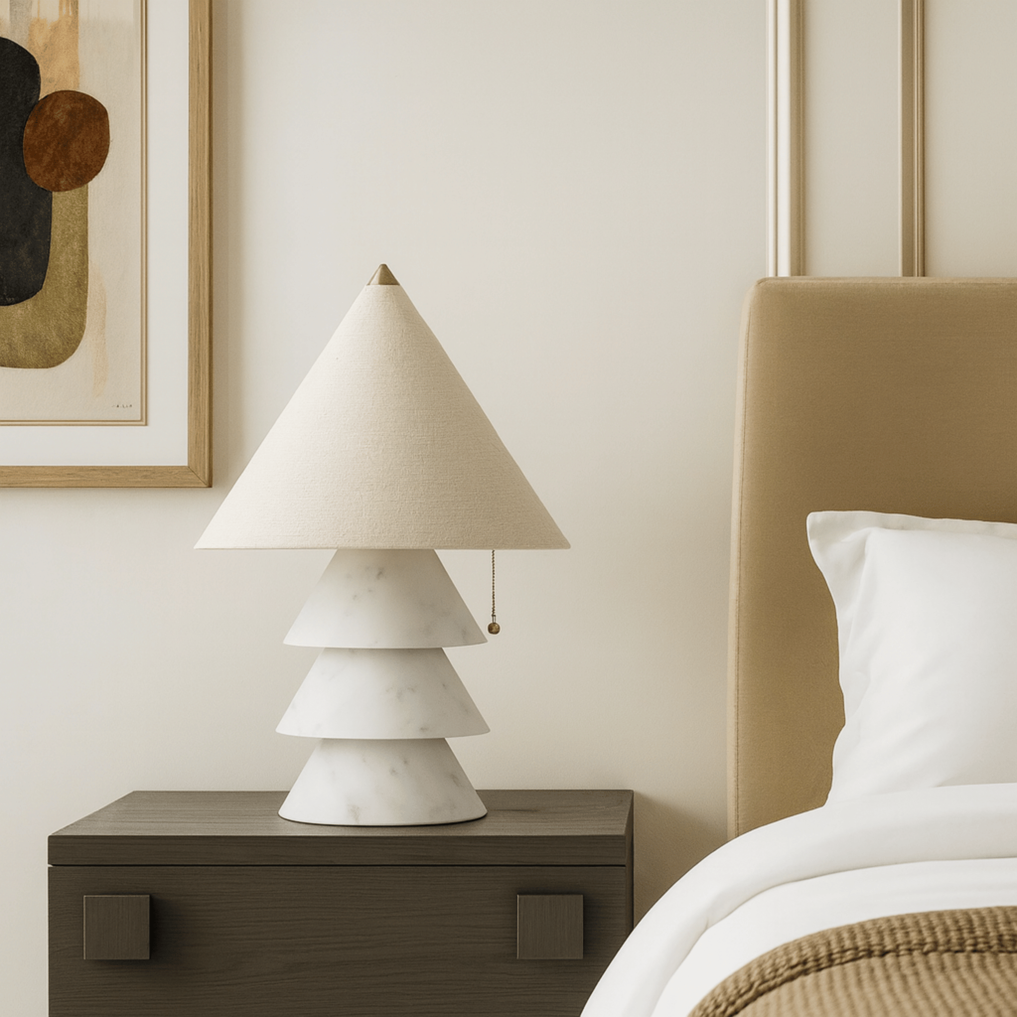 Marble Jade Table Lamp Sculptural Nordic Design, Lamps, Steinglo