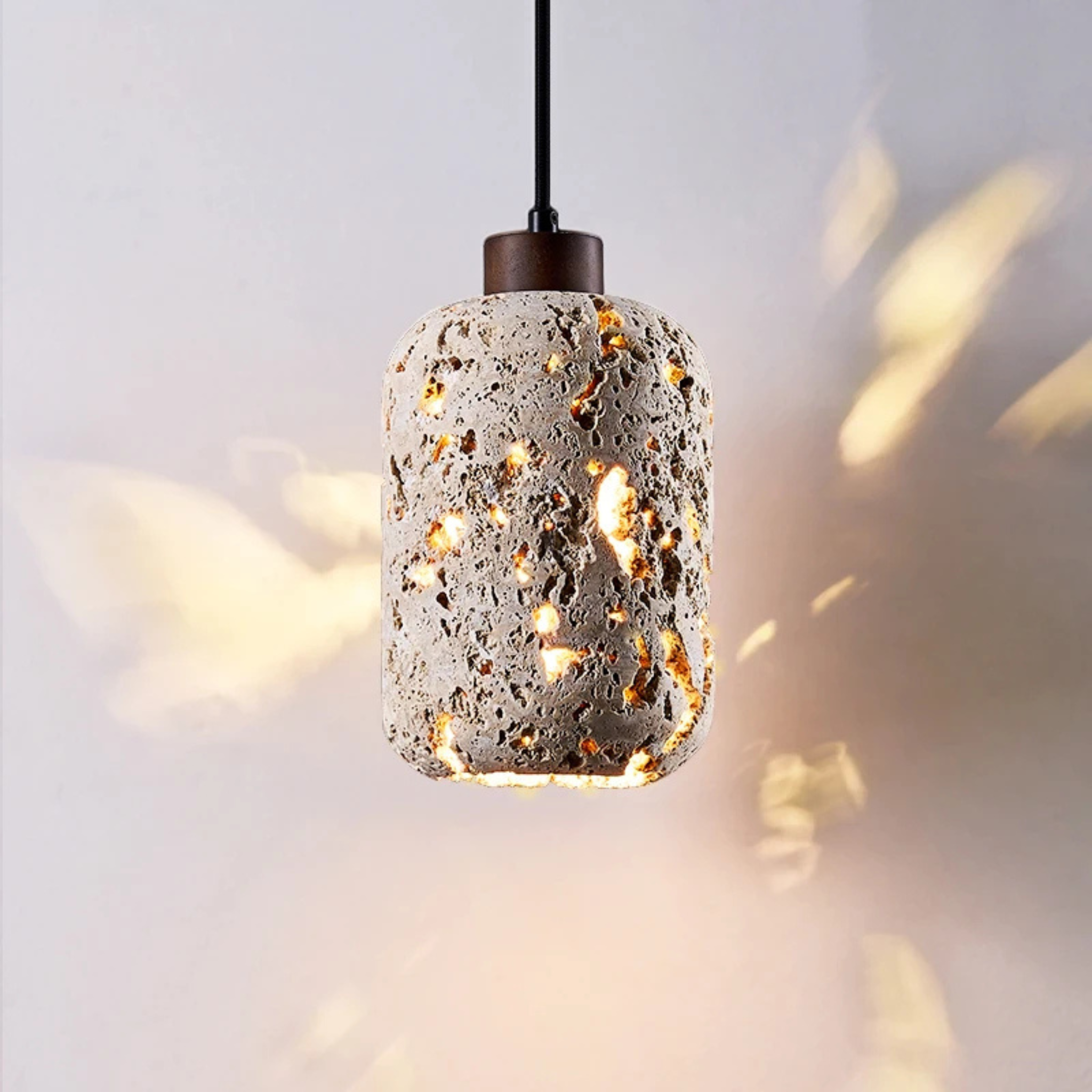 Natural Travertine Wall Sconce Modern Stone Light, Fixtures, Steinglo Nordic