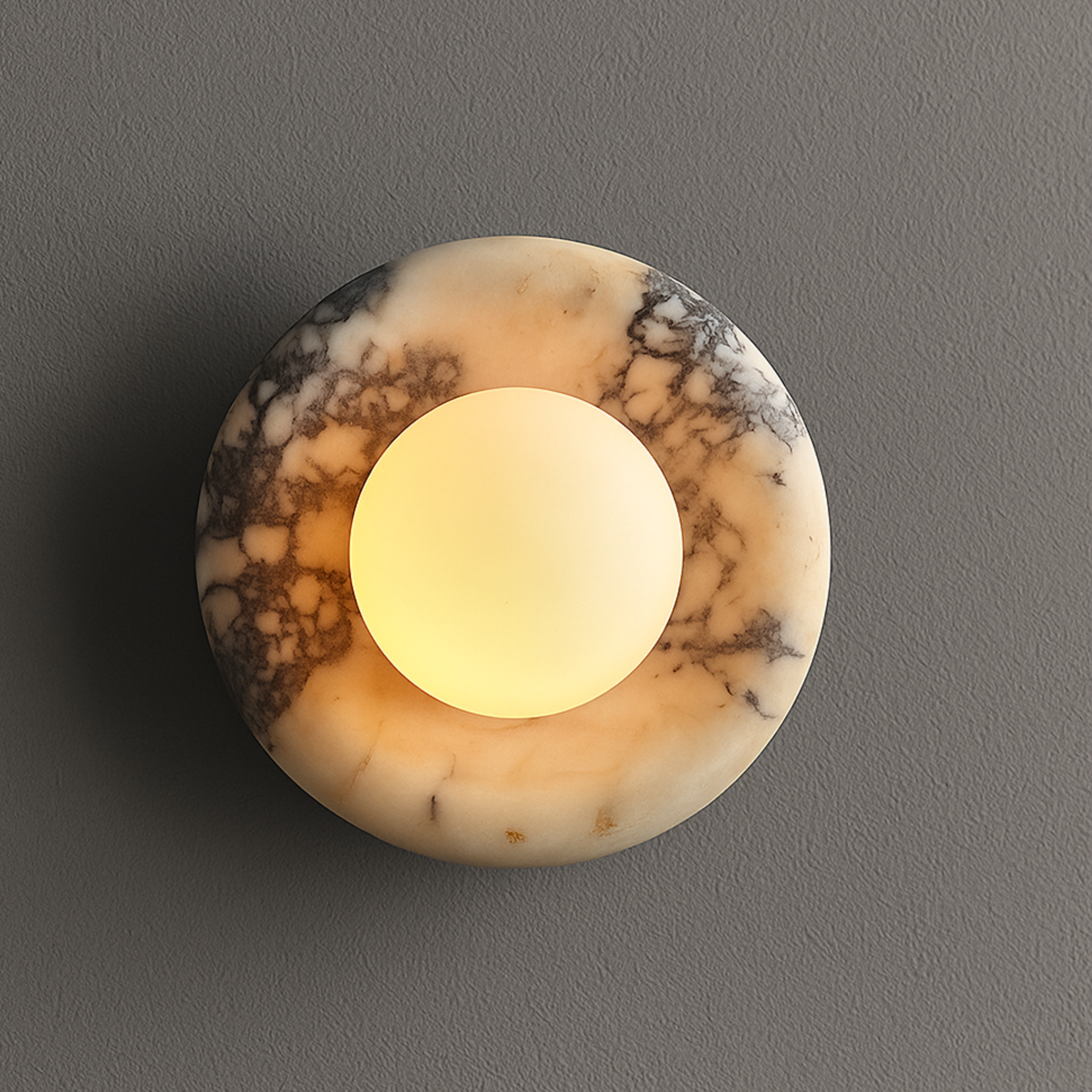 Natural Marble Wall Sconce Ambient Stone Lighting, Light Fixtures, Steinlys Genuine Nordic