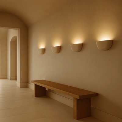 Translation missing: nl.Steinvar Natural Travertine Sconce — Nordic Light, Wall Fixtures, Stone
