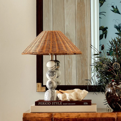 Translation missing: nl.Stenglo Marble Rattan Table Lamp Warm Ambient Light, Lamps, Nordic Shade
