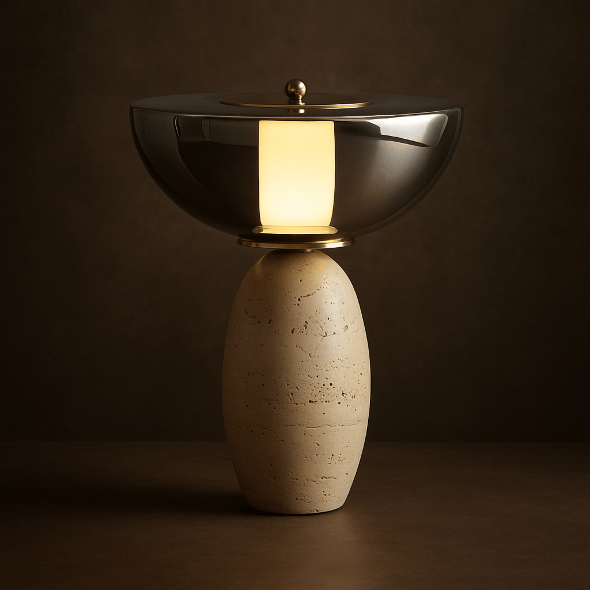 Travertine Natural Stone Table Lamp for Nordic Home, Lamps, Stenvei