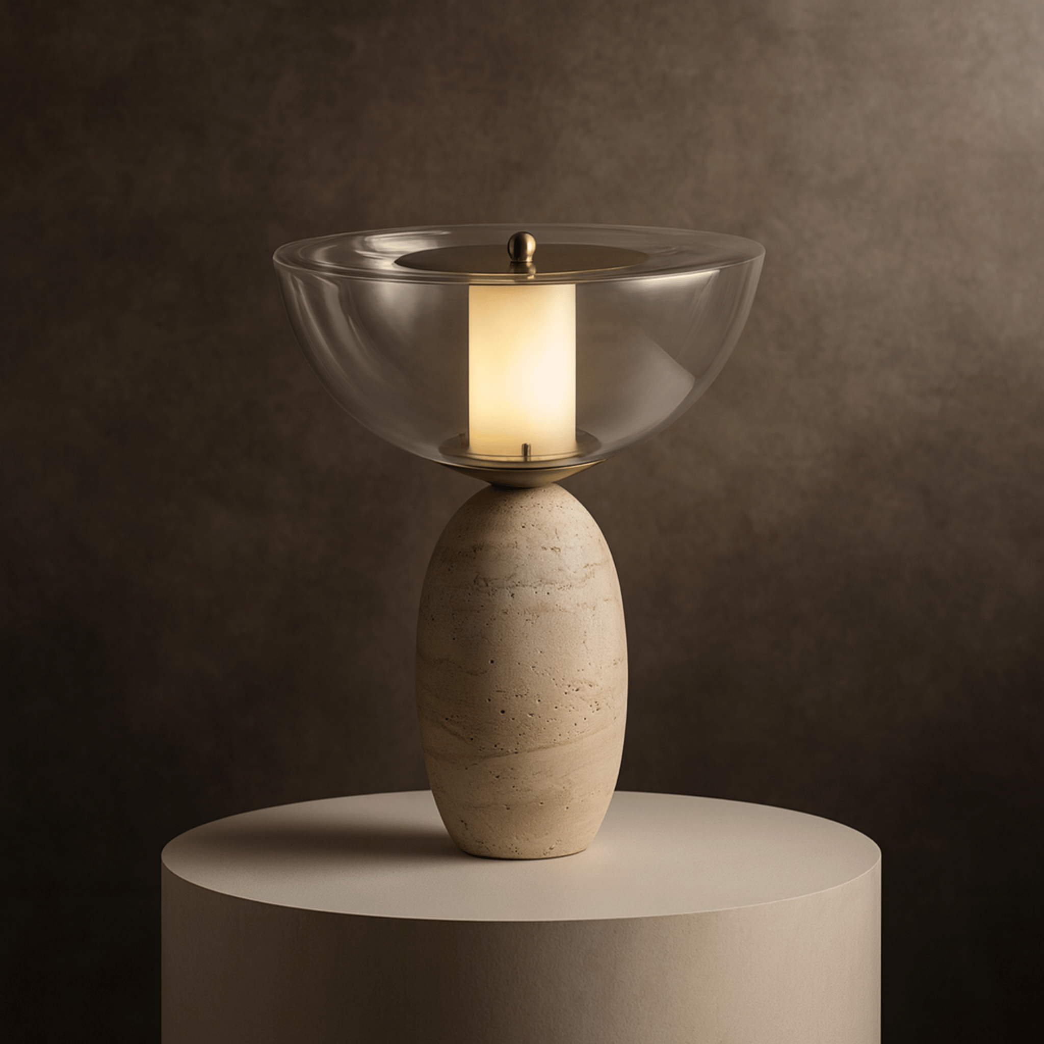 Travertine Natural Stone Table Lamp for Nordic Home, Lamps, Stenvei