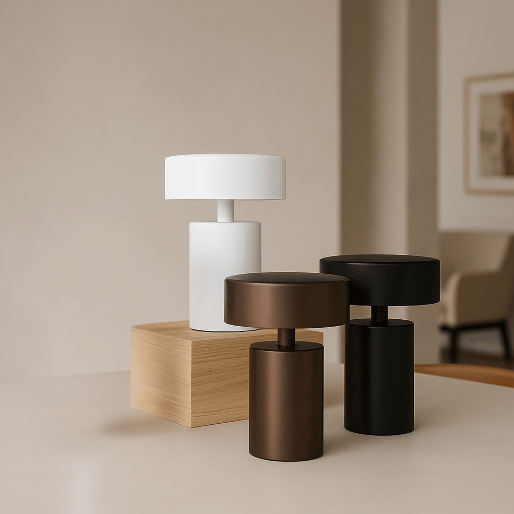 Svamp Rechargeable Dimmable LED Lamp – Nordic Style, Table Lamps, Sculptural Cordless