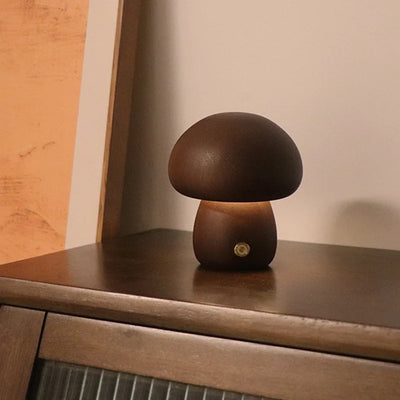 Translation missing: nl.Svampa Mushroom Night Light Wood Touch Sensor Lamp, Small Walnut, Table Lamps, Bedside