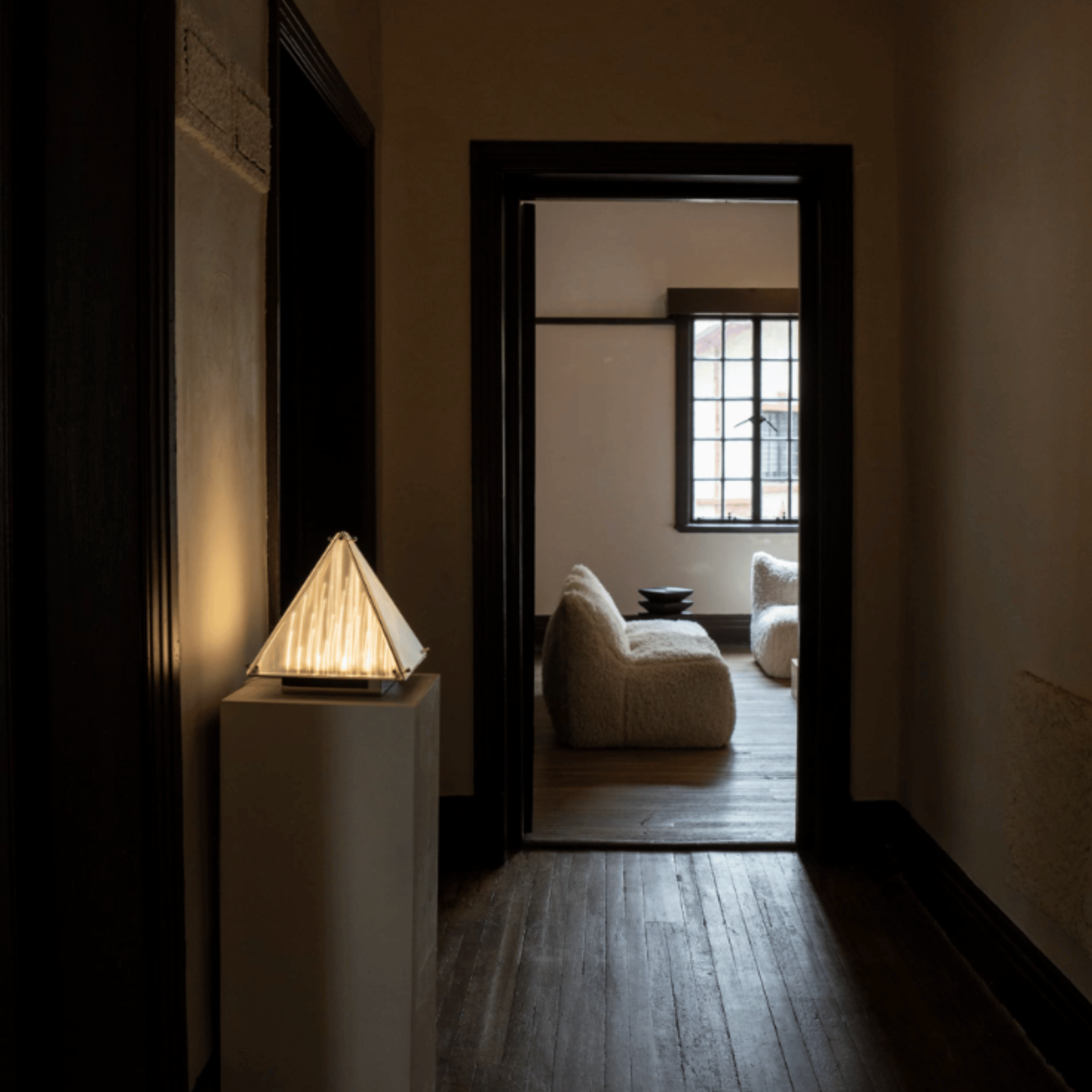 Nordic Pyramid Dimmable Table Lamp — Frosted Glass, Lamps, Tindra