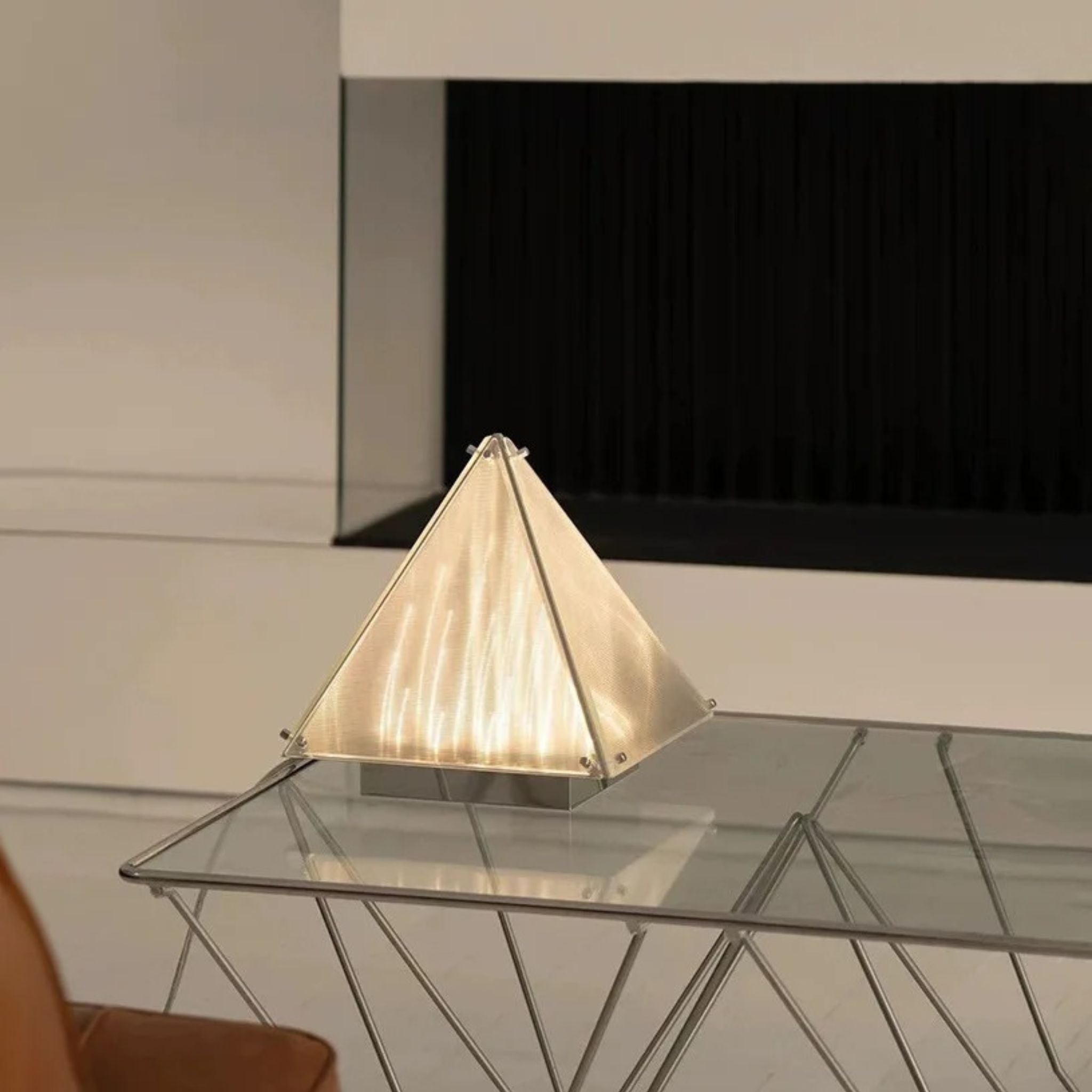 Nordic Pyramid Dimmable Table Lamp — Frosted Glass, Lamps, Tindra