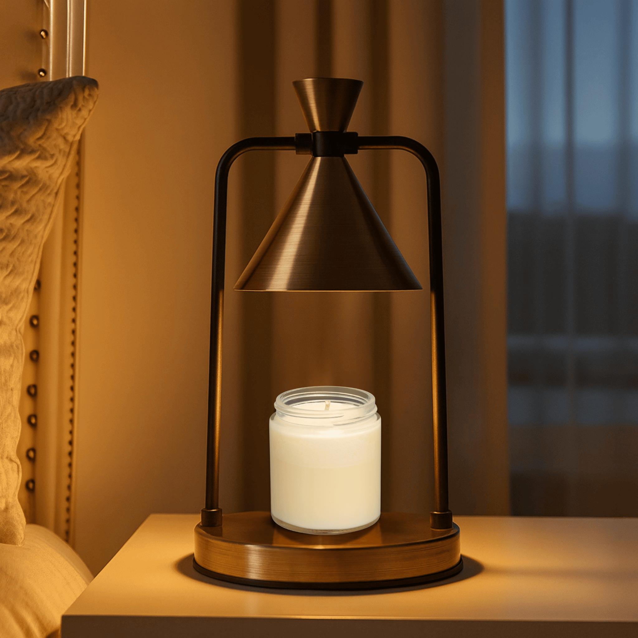 Dimmable Copper Retro Candle Warmer Lamp by Skonne, Silver, Table Lamps, Varme