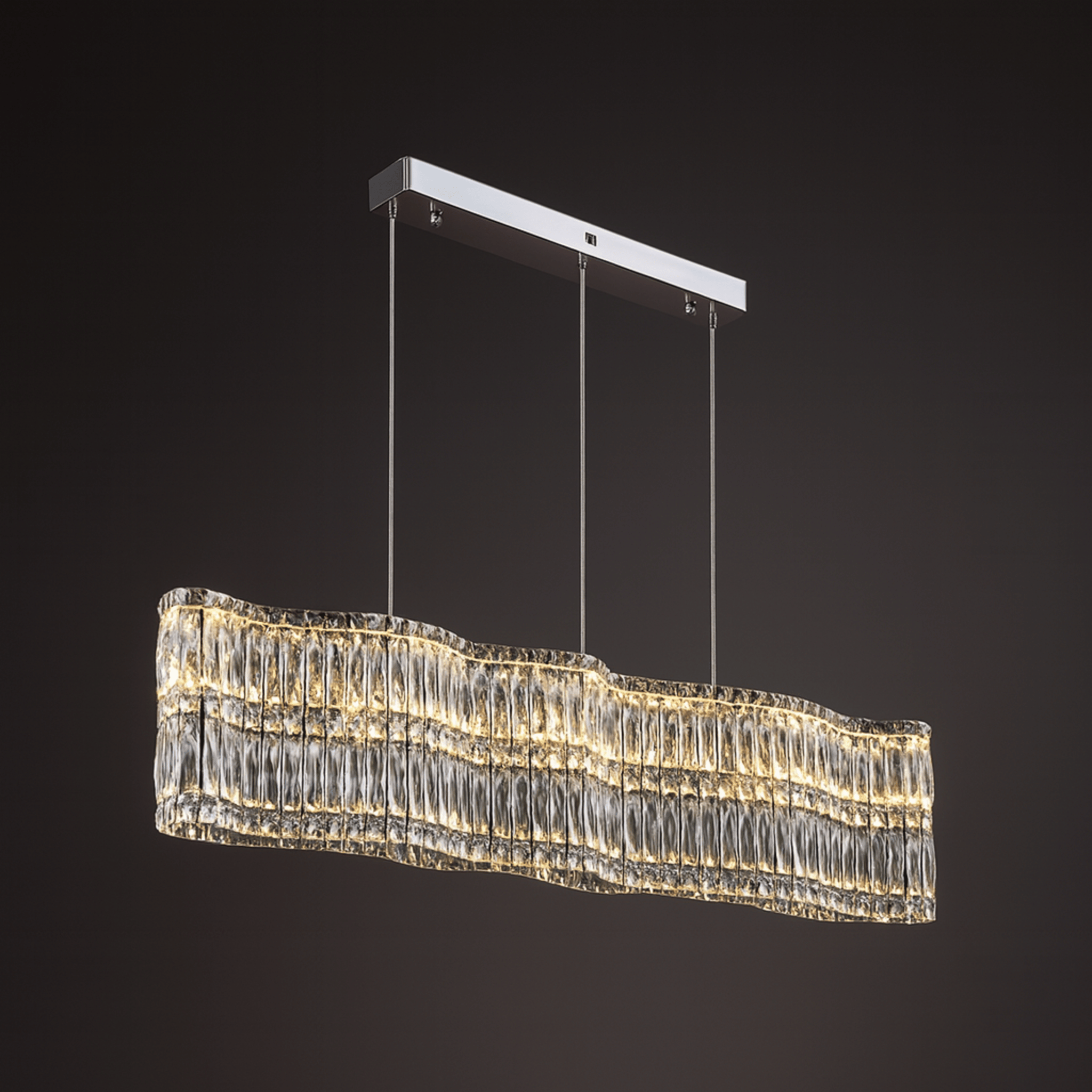 K9 Crystal Wave Chandelier Dining Room LED Light, Ceiling Fixtures, Vinda for Rooms